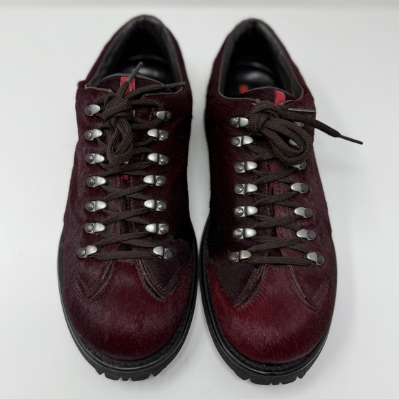 Prada Other - RARE Prada Linea Rossa Vintage 90s Pony Hair Sport Boot Rich Burgundy NWOT